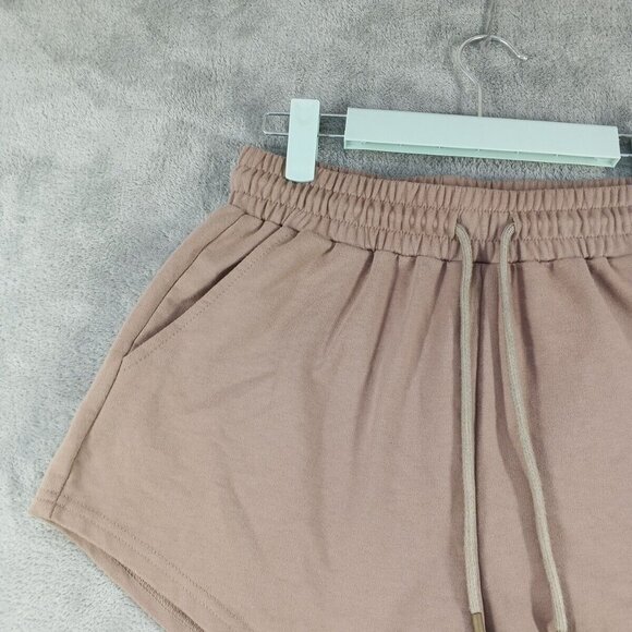 Automet Sweatshorts Size SMALL(4-6) Rayon Casual Terry Knit Taupe Athleisure - Picture 2 of 10